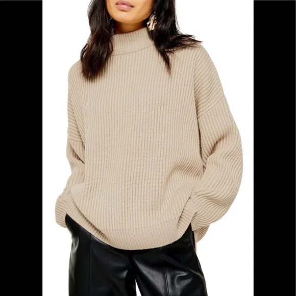 Autumn Sweater Weather TOPSHOP Mock Neck Sweater Size 12 NWT